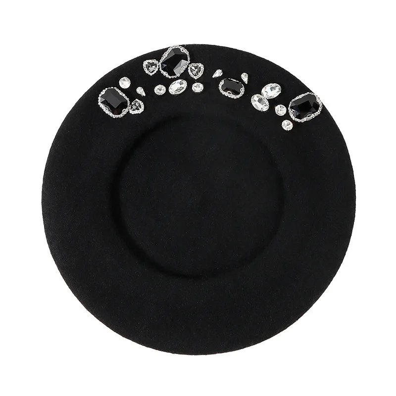 Stunning Rhinestone Wool Beret - Beret French Wool 리뷰 및 가격