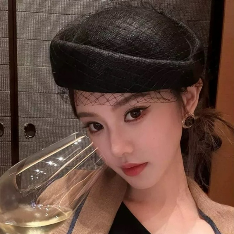 Fashion Mesh Flat Top Beret Ha - Beret French Wool 리뷰 및 가격