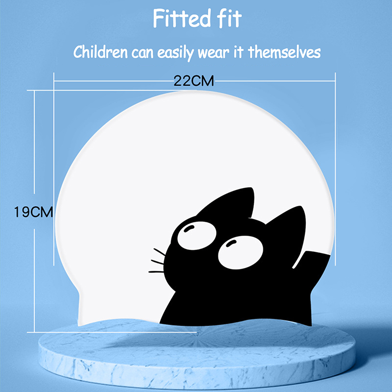 Cute Cat Swimming Cap For Long - Swim Hat Silicone 리뷰 및 가격