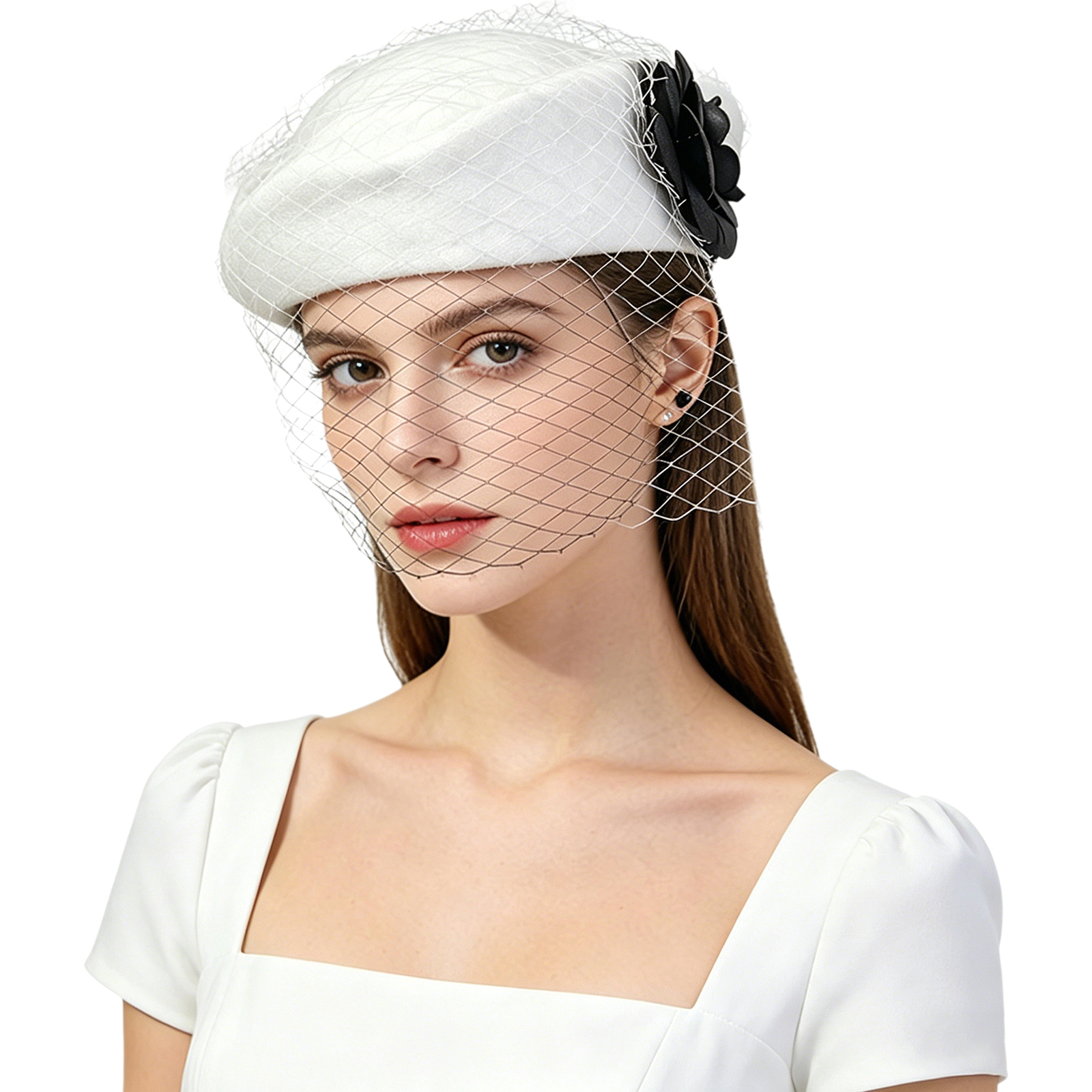 Vintage Artificial Flower Brid - Beret French Wool 리뷰 및 가격