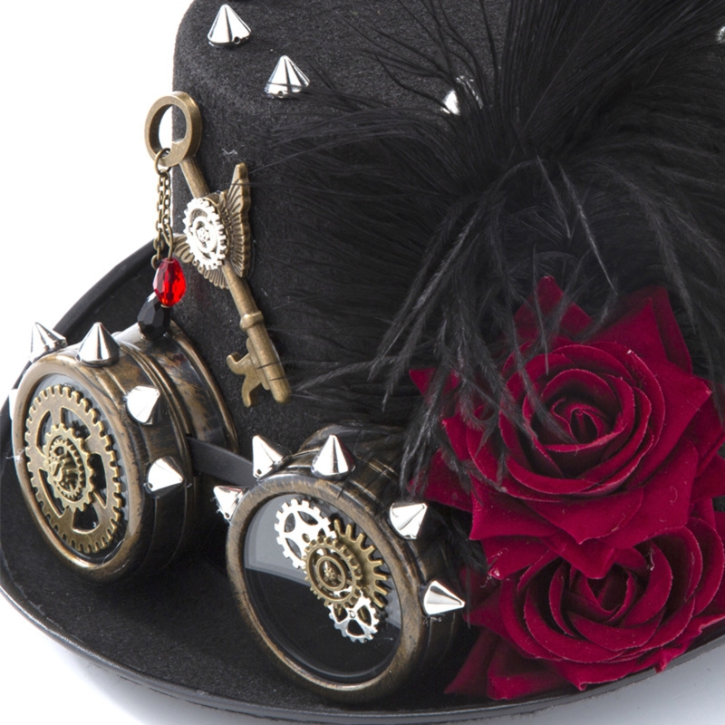 Y166 Vintage Steampunk Hat Top - Fedora Hat Wool 리뷰 및 가격