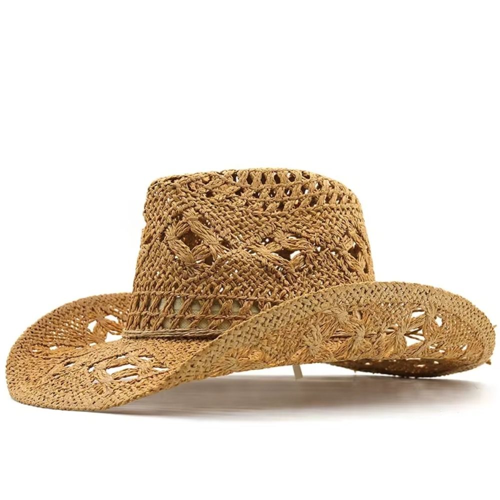 Vintage Wide Brim Hollow Straw - Cowboy Hat Straw 리뷰 및 가격