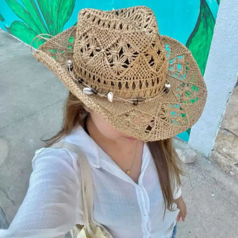 Summer Straw Hat Beach Women M - Cowboy Hat Straw 리뷰 및 가격