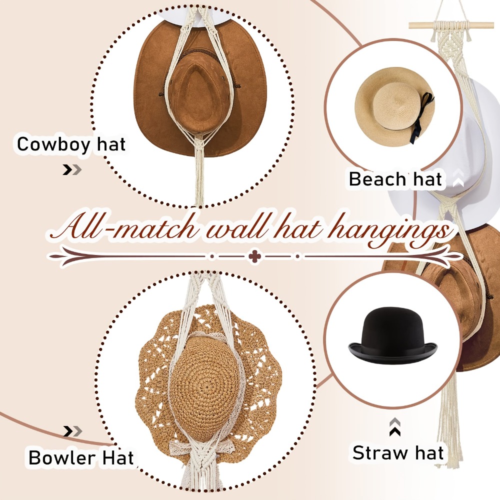 Bohemian Macrame Hat Hanger Ha - Sun Hat Wide Brim 리뷰 및 가격