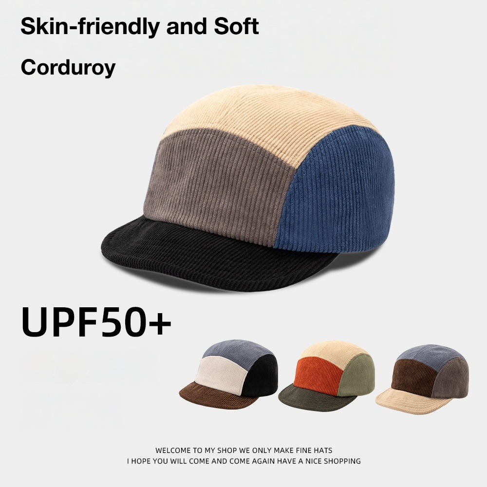 Unisex Vintage Color Block Cor - Corduroy Cap 5 Panel 리뷰 및 가격