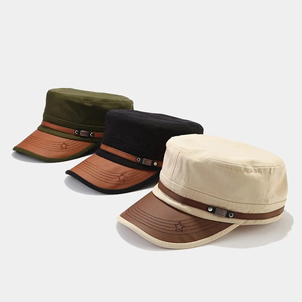 Casual Cadet Hat Man Flat Top  - Dad Hat Cotton 리뷰 및 가격