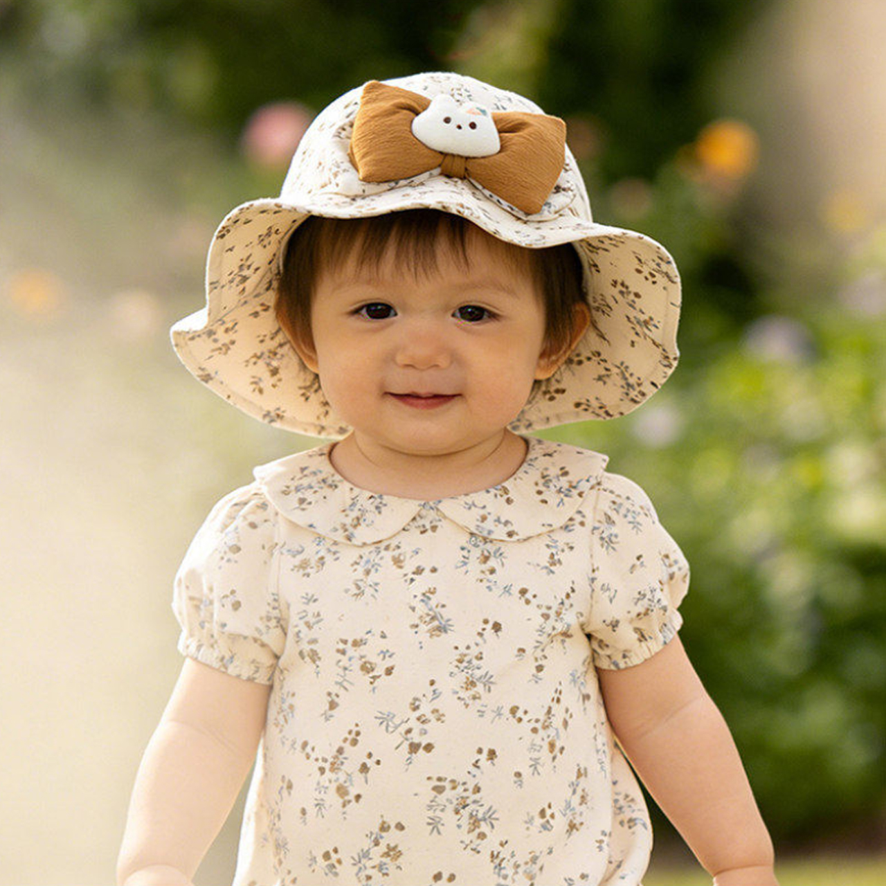 Baby Ruffle Brim Basin Cap Spr - Bucket Hat Cotton 리뷰 및 가격