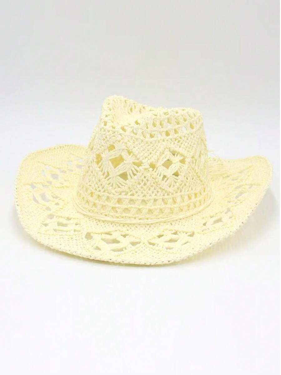 Unisex Straw Cowboy Hat With B - Cowboy Hat Straw 리뷰 및 가격
