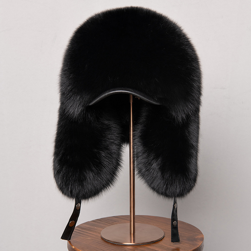 100% Real Fox Fur Hats Women's - Trapper Hat Ear Flap 리뷰 및 가격