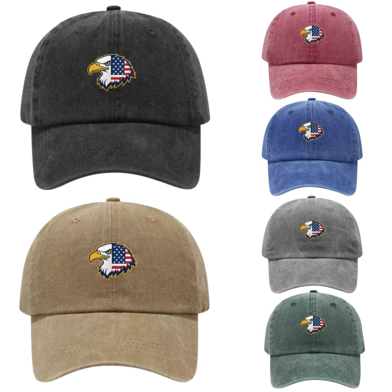 USA Bald Eagle Printed Washed  - Golf Cap Dad 리뷰 및 가격