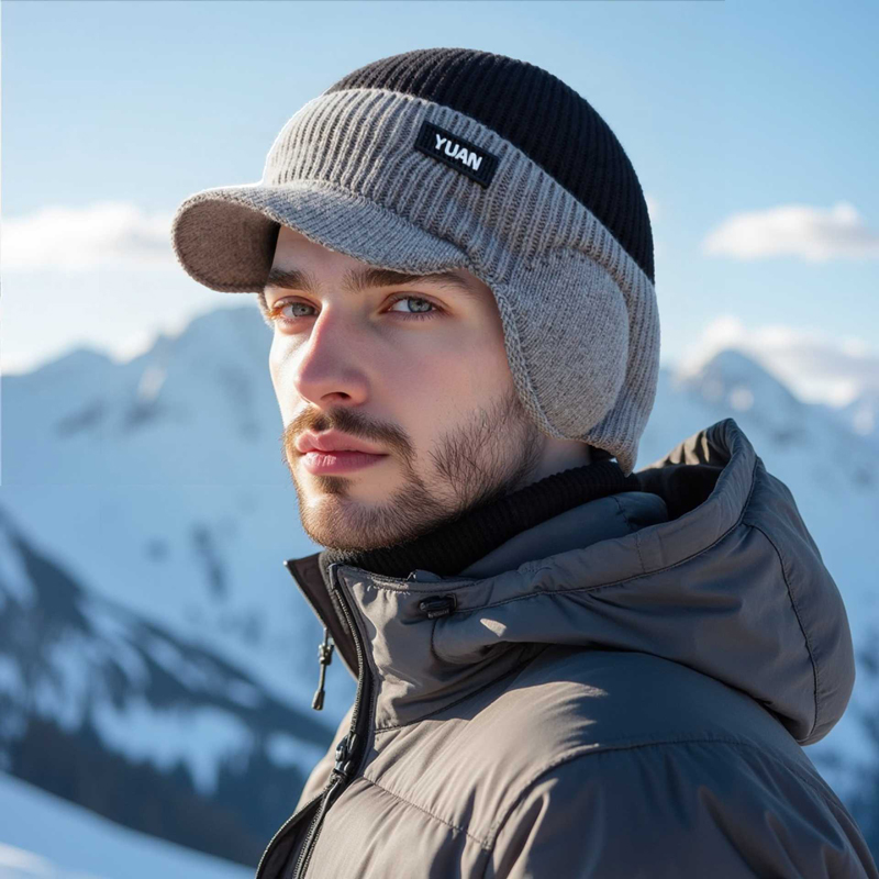 Dual-Tone Knit Baseball Cap- O - Trapper Hat Ear Flap 리뷰 및 가격