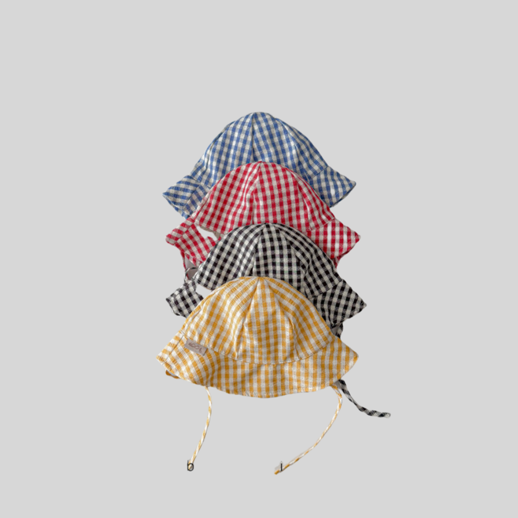 Ins Style Plaid Baby Bucket Ha - Sun Hat Wide Brim 리뷰 및 가격