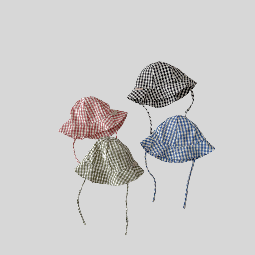 Ins Style Plaid Baby Bucket Ha - Sun Hat Wide Brim 리뷰 및 가격