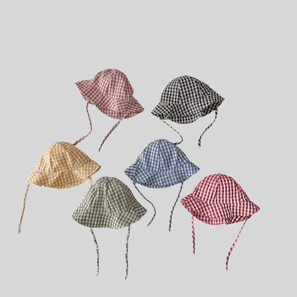 Ins Style Plaid Baby Bucket Ha - Sun Hat Wide Brim 리뷰 및 가격
